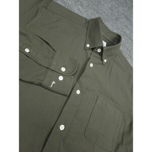 Peter Jackson Shirt Men's Medium Green Oxford Cotton Button Down Pocket